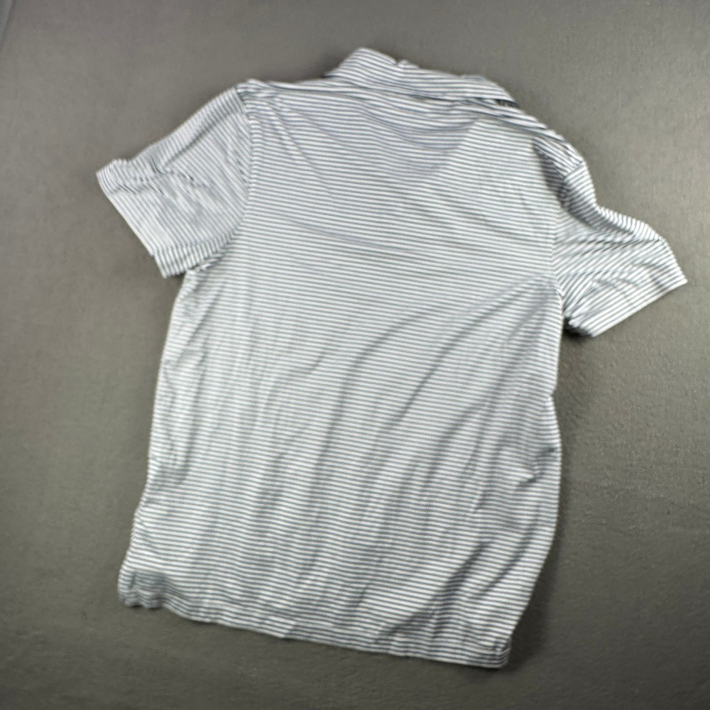 J Crew Performance Polo Shirt Men XL Short Sleeve Stripe Navy White Athletic - Picture 3 of 8